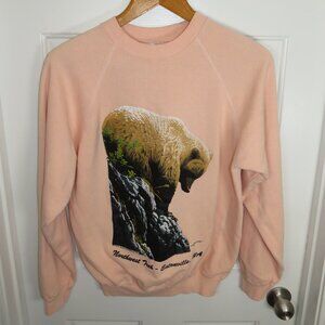 Vtg Northwest Trek Washington Bear John Pitcher Hanes Made USA Sweatshirt 80s